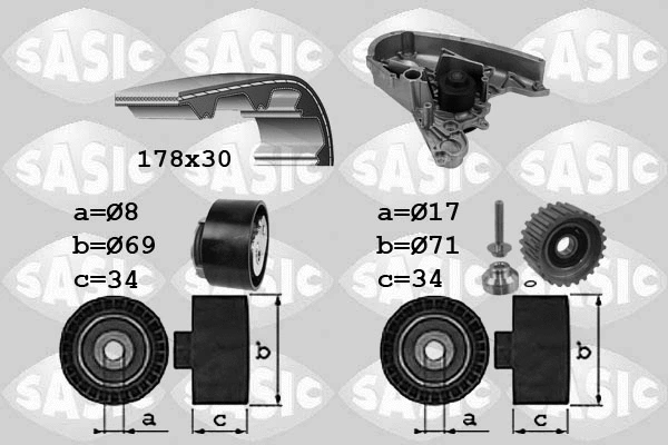 Water Pump & Timing Belt Kit (3906030)