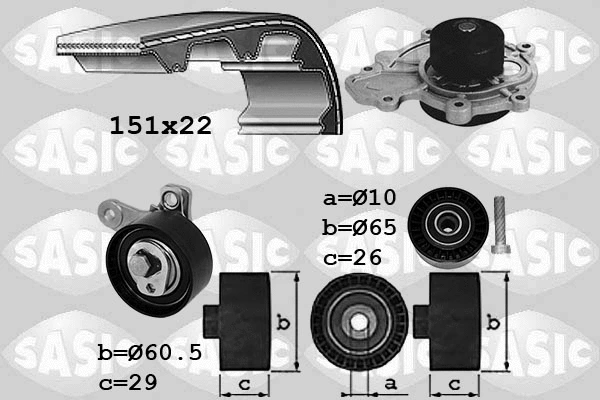 Water Pump & Timing Belt Kit (3906108)