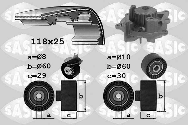 Water Pump & Timing Belt Kit (3900039)