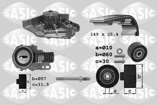 Water Pump & Timing Belt Kit (3900005)