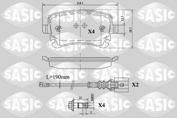 Brake Pad Set, disc brake (6216088)