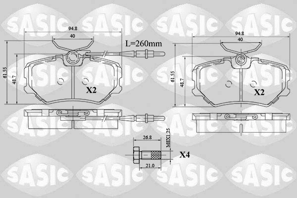 Brake Pad Set, disc brake (6210063)