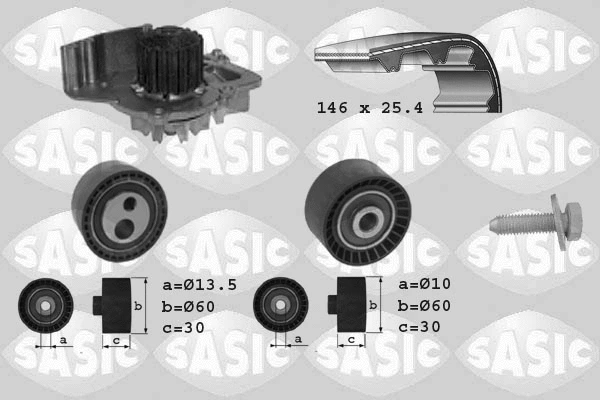Water Pump & Timing Belt Kit (3900006)