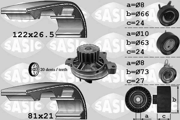 Water Pump & Timing Belt Kit (3906052)