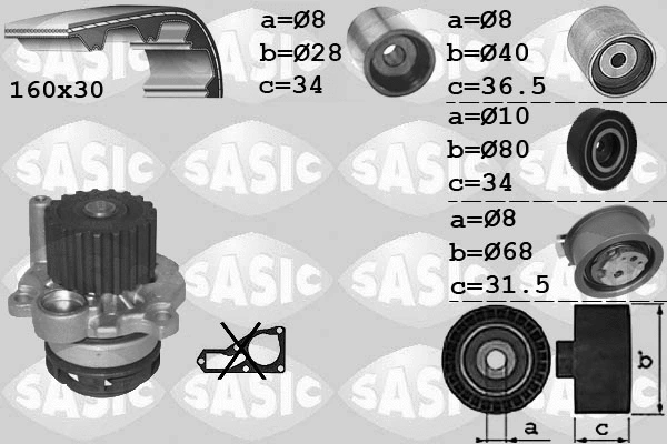Water Pump & Timing Belt Kit (3906082)