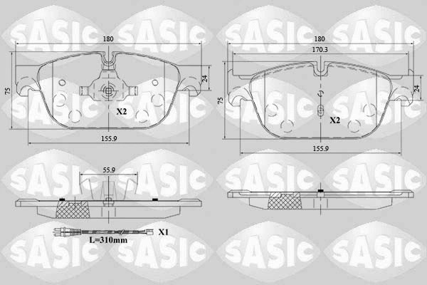 Brake Pad Set, disc brake (6210085)