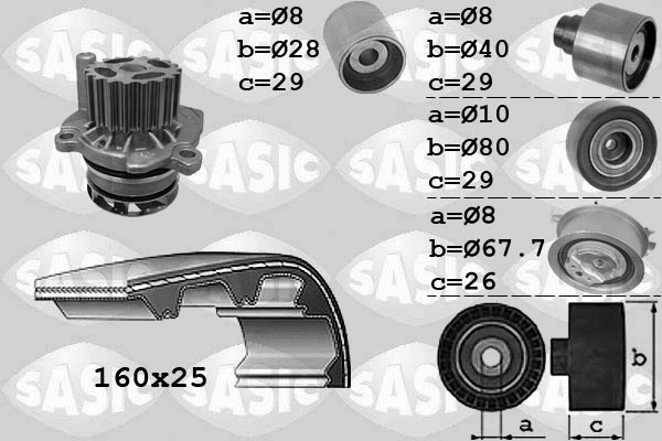 Water Pump & Timing Belt Kit (3906077)