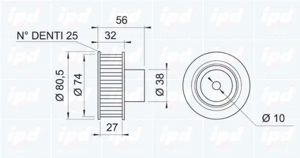 Deflection/Guide Pulley, timing belt