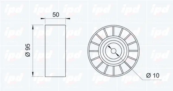 Deflection/Guide Pulley, V-ribbed belt