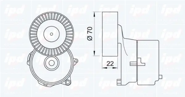 Belt Tensioner, V-ribbed belt (15-3273)