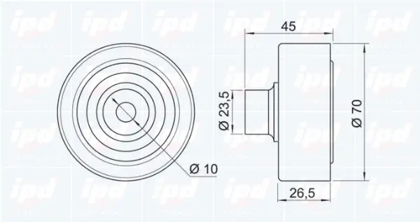 Deflection/Guide Pulley, V-ribbed belt (15-3316)