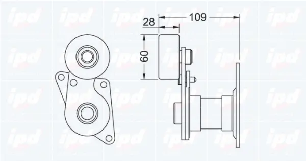Belt Tensioner, V-ribbed belt