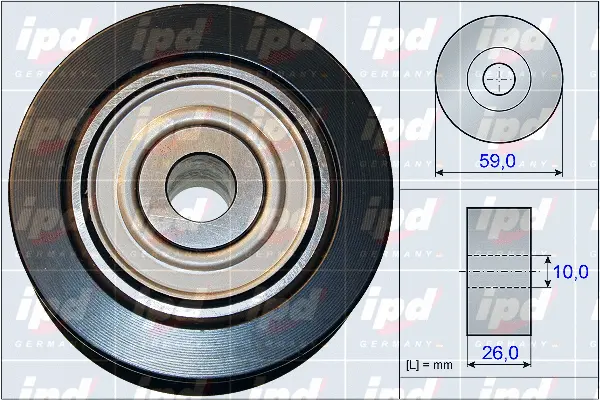 Deflection/Guide Pulley, V-ribbed belt (15-3935)
