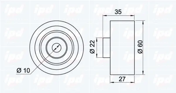 Deflection/Guide Pulley, V-ribbed belt (15-3387)