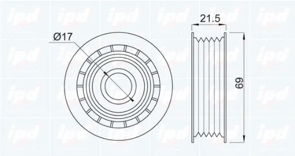Deflection/Guide Pulley, V-ribbed belt (15-1030)