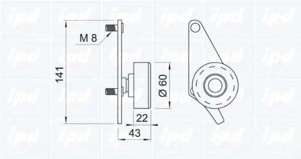 Tensioner Pulley, V-ribbed belt