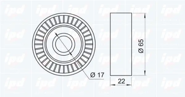 Deflection/Guide Pulley, V-ribbed belt (15-1034)