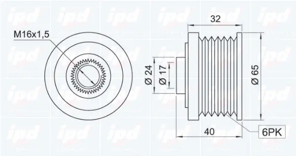 Alternator Freewheel Clutch (15-3334)