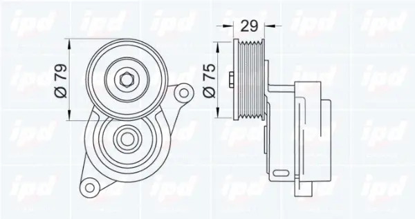 Belt Tensioner, V-ribbed belt (15-3494)