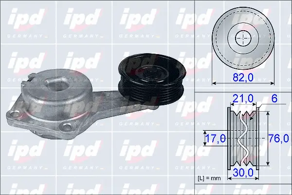 Belt Tensioner, V-ribbed belt (15-3946)