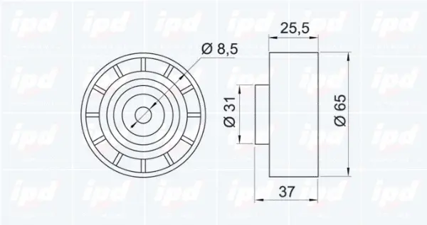 Deflection/Guide Pulley, V-ribbed belt (15-3088)