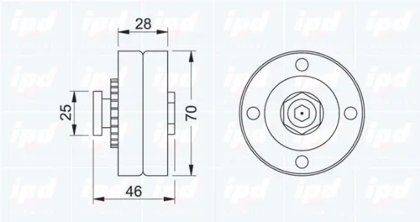 Tensioner Pulley, V-ribbed belt