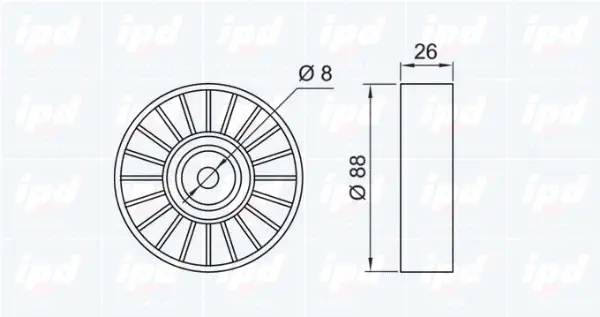 Deflection/Guide Pulley, V-ribbed belt