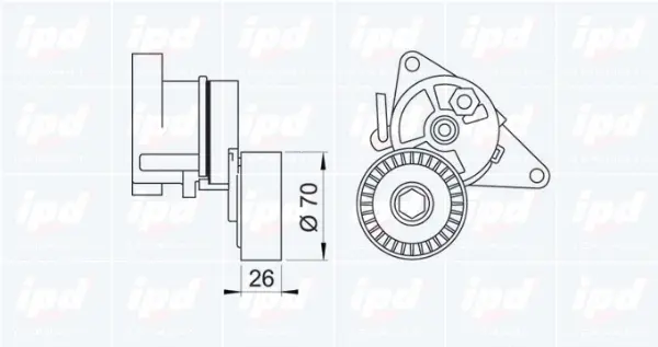 Belt Tensioner, V-ribbed belt