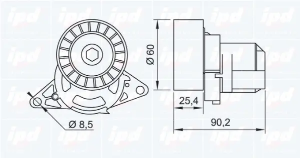 Belt Tensioner, V-ribbed belt (15-3429)