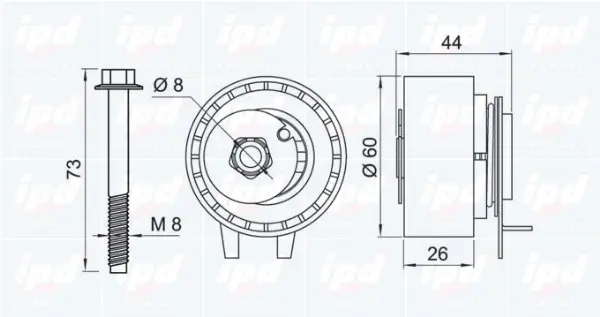 Tensioner Pulley, timing belt (15-3446)