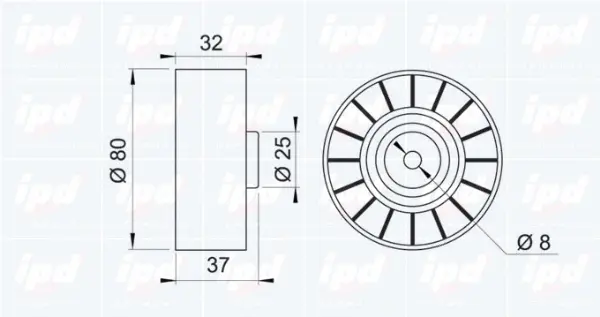 Tensioner Pulley, V-ribbed belt