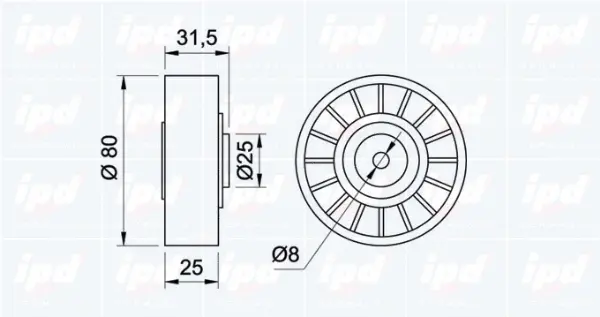 Tensioner Pulley, V-ribbed belt