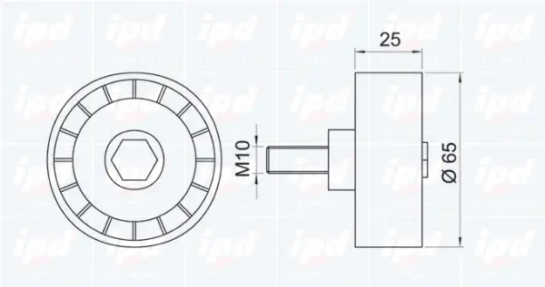 Deflection/Guide Pulley, V-ribbed belt