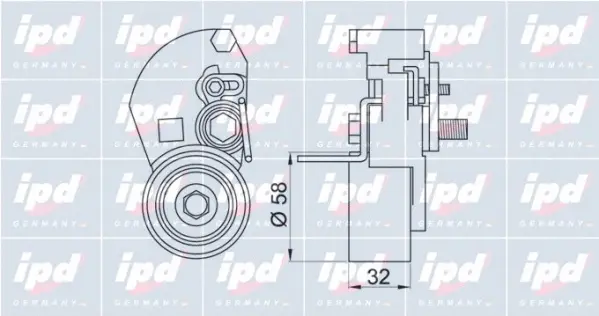 Tensioner Pulley, timing belt (15-3691)