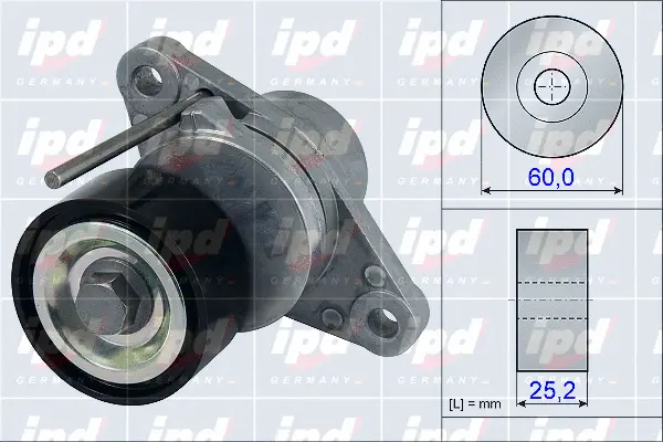 Belt Tensioner, V-ribbed belt (15-3891)
