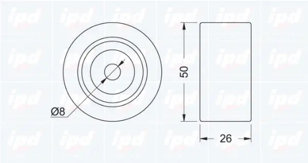 Deflection/Guide Pulley, V-ribbed belt