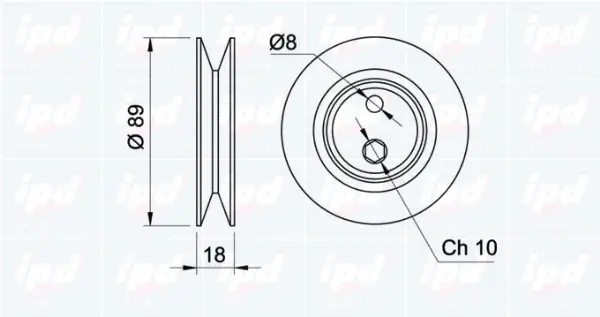 Tensioner Pulley, V-belt
