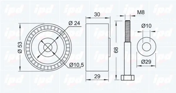 Deflection/Guide Pulley, timing belt (15-1122)