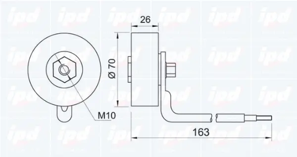 Tensioner Pulley, V-ribbed belt (15-3235)