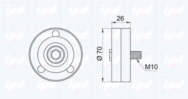 Deflection/Guide Pulley, V-ribbed belt (15-3135)