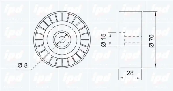 Deflection/Guide Pulley, V-ribbed belt (15-3089)