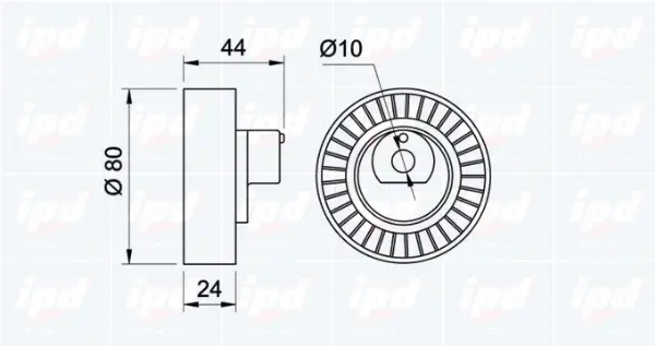 Deflection/Guide Pulley, V-ribbed belt