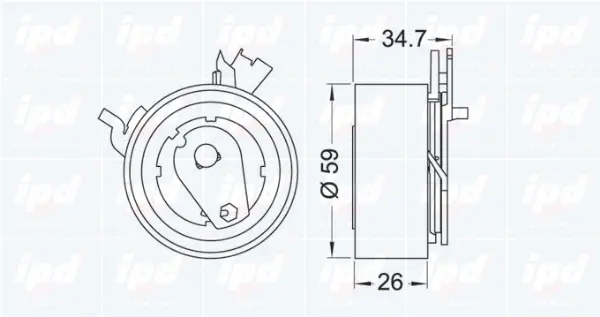 Tensioner Pulley, timing belt (14-1032)