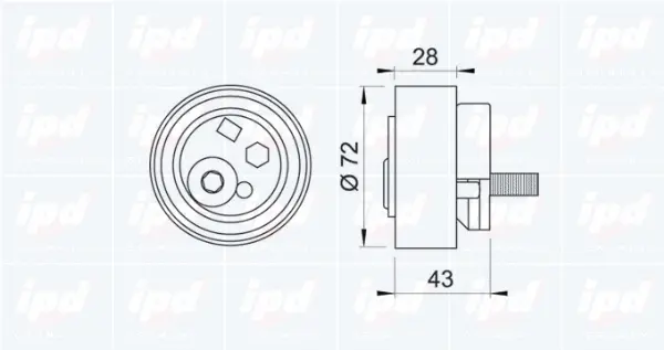 Tensioner Pulley, timing belt (15-3228)