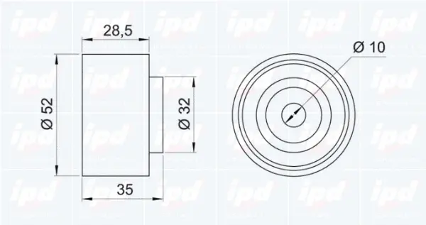 Deflection/Guide Pulley, timing belt