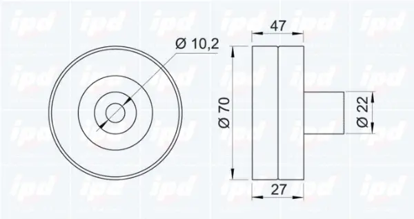 Deflection/Guide Pulley, V-ribbed belt