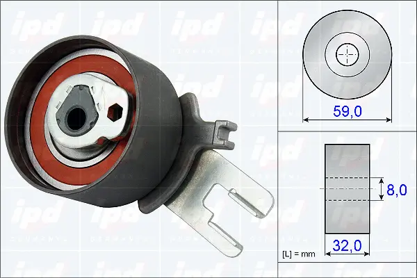 Tensioner Pulley, timing belt (15-3820)