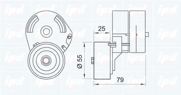 Belt Tensioner, V-ribbed belt (15-3085)