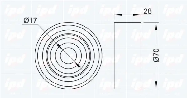 Deflection/Guide Pulley, V-ribbed belt
