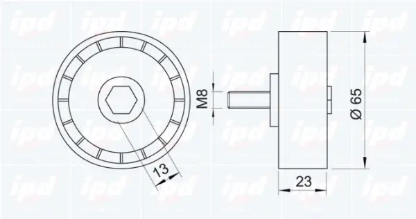Deflection/Guide Pulley, V-ribbed belt